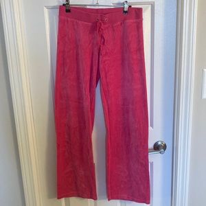 Juicy Couture pink velour track pants, size S